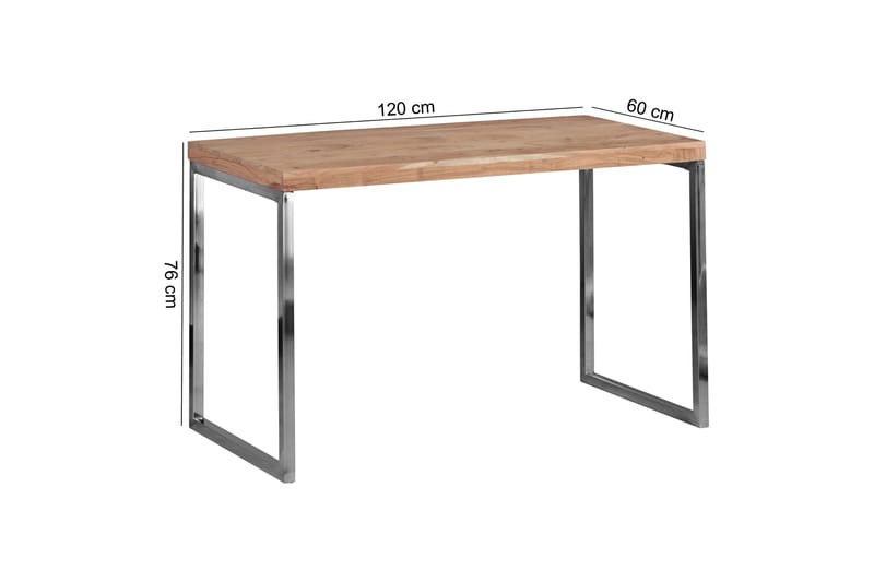 Skrivebord Feehrer 120 cm - Akasie/Krom - Skrivebord - Databord & PC bord