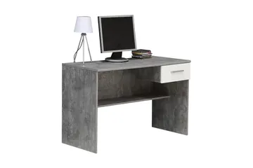 Skrivebord Ferril 110 cm med Oppbevaringsskuff - Grå/Hvit - Møbler - Bord - Kontorbord - Skrivebord