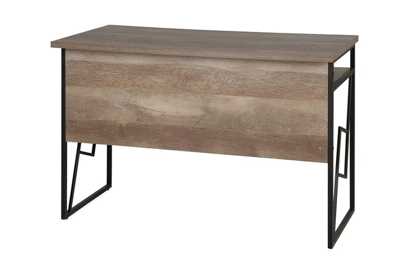 Skrivebord Forrieres 120 cm med Oppbevaringshylle - Mørkebrun/Svart - Skrivebord - Databord & PC bord