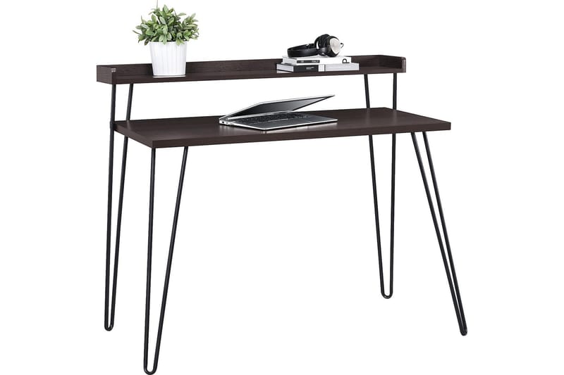 Skrivebord Haven 114 cm med Oppbevaringshylle Espresso/Svart - Dorel Home - Skrivebord - Databord & PC bord