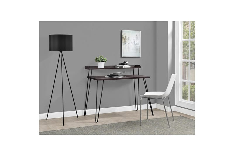 Skrivebord Haven 114 cm med Oppbevaringshylle Espresso/Svart - Dorel Home - Skrivebord - Databord & PC bord