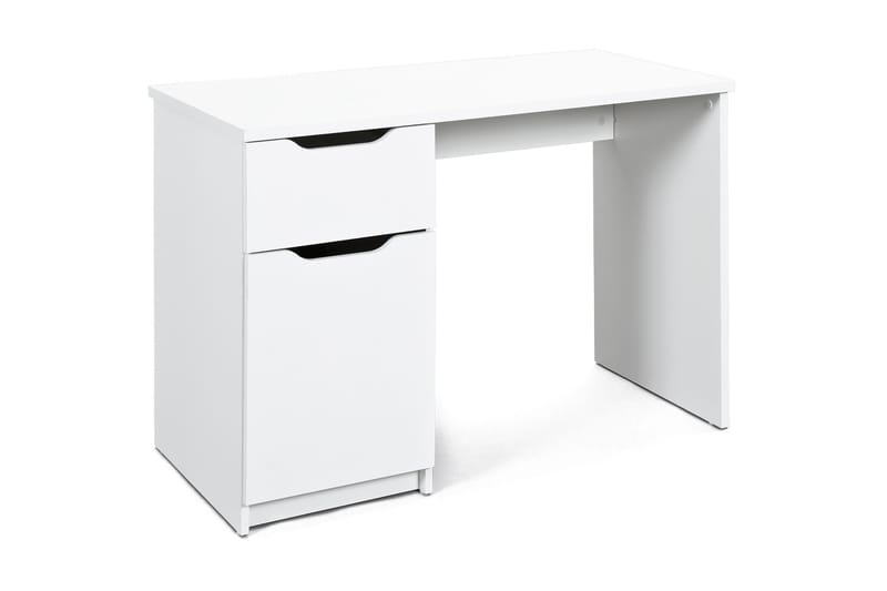 Skrivebord Hilbre 115 cm med Oppbevaringsskuff + Skap - Hvit - Skrivebord - Databord & PC bord
