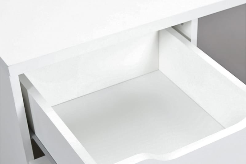 Skrivebord Hilbre 115 cm med Oppbevaringsskuff + Skap - Hvit - Skrivebord - Databord & PC bord