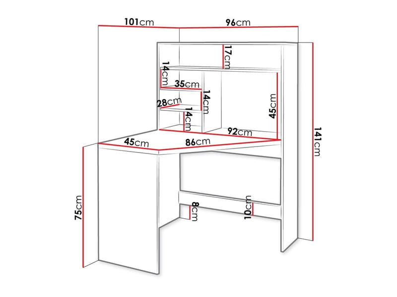 skrivebord Hjørneskrivebord ZAYDEN beige - Møbler - Bord - Kontorbord - Skrivebord - Hjørneskrivebord