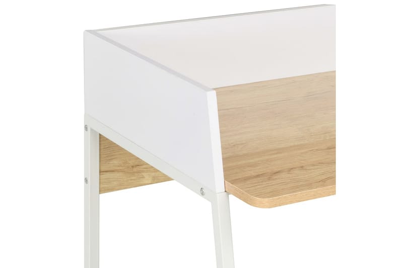 Skrivebord hvit og eik 90x60x88 cm - Hvit - Skrivebord - Databord & PC bord
