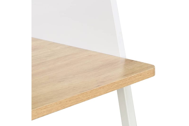 Skrivebord hvit og eik 90x60x88 cm - Hvit - Skrivebord - Databord & PC bord