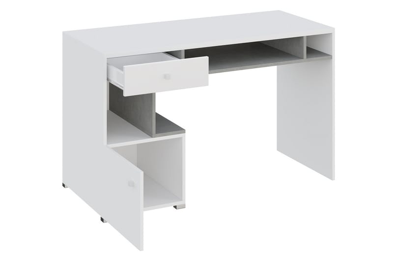 Skrivebord Indora 125 cm - Grå/Hvit/Natur - Skrivebord - Databord & PC bord