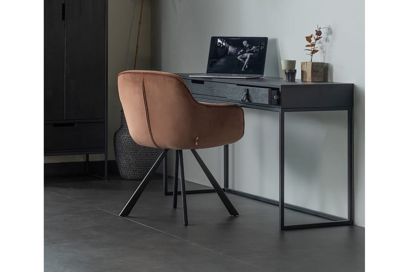 Skrivebord Iria 140 cm med Oppbevaringsskuffer - Eik/Svart - Møbler - Bord - Kontorbord - Skrivebord