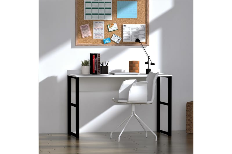 Skrivebord Kayran 120 cm - Hvit/Svart - Skrivebord - Databord & PC bord