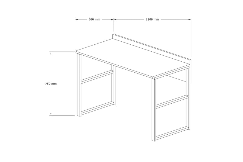 Skrivebord Kayran 120 cm - Hvit/Svart - Skrivebord - Databord & PC bord