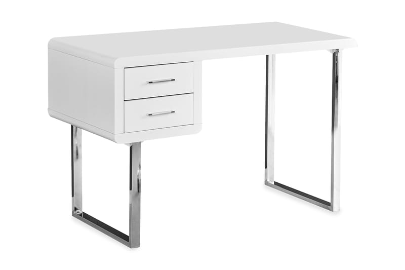 Skrivebord Lauber 120 cm med Oppbevaring 2 Skuffer - Hvit - Skrivebord - Databord & PC bord