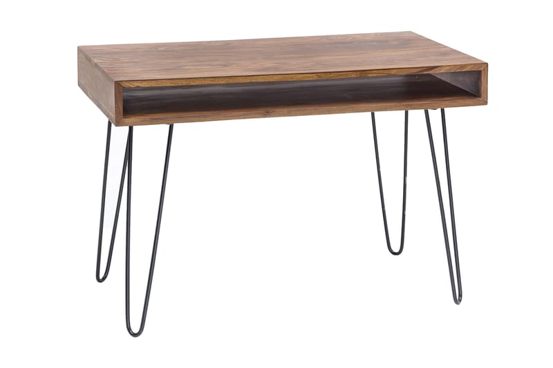 Skrivebord Lochside 110 cm med Oppbevaring Hylle - Massivt Tre/Svart - Møbler - Bord - Kontorbord - Skrivebord