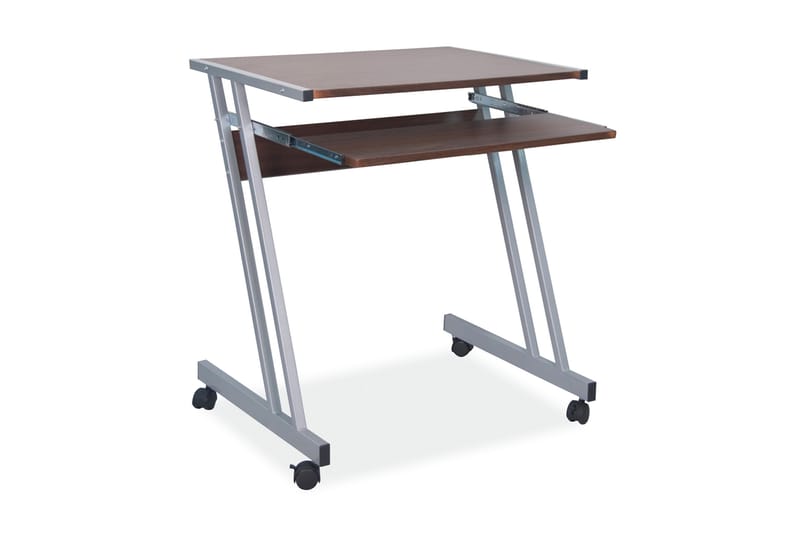 Skrivebord Lulenga 60 cm på Hjul - Valnøttsbrun/Grå - Skrivebord - Databord & PC bord