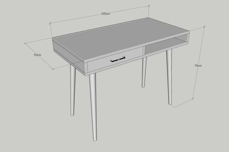 Skrivebord Lundtorp 105 cm med Oppbevaringshylle + Skuff - Brun - Skrivebord - Databord & PC bord