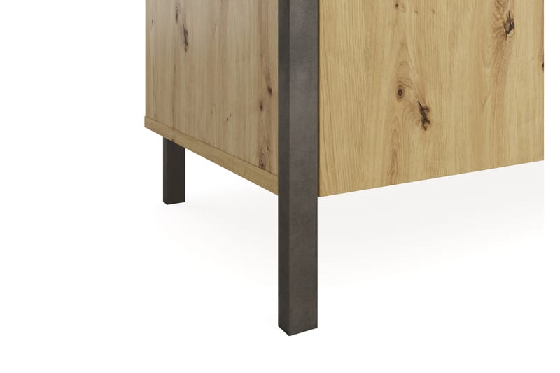 Skrivebord Mackynen 135 cm med Oppbevaringsskuff + Skap - Brun/Svart - Skrivebord - Databord & PC bord