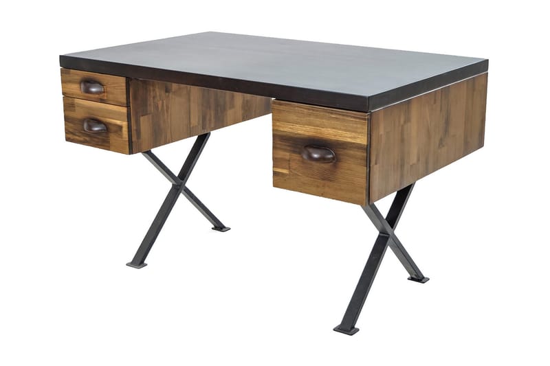 Skrivebord Maliari 140 cm med Oppbevaringsskuffer - Brun - Skrivebord - Databord & PC bord