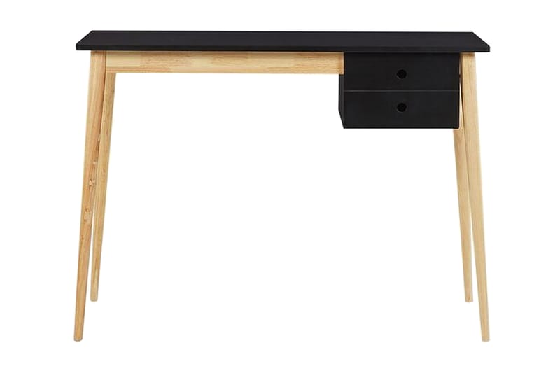 Skrivebord Margraten 106 cm med Oppbevaring 2 Skuffer - Svart/Lysebrun - Skrivebord - Databord & PC bord