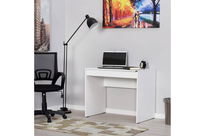 Skrivebord Mazirbe 90 cm med Oppbevaring Skuff - Hvit - Skrivebord - Databord & PC bord