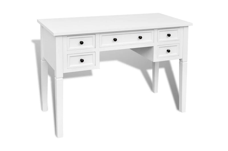 Skrivebord med 5 skuffer hvit - Hvit - Skrivebord - Databord & PC bord