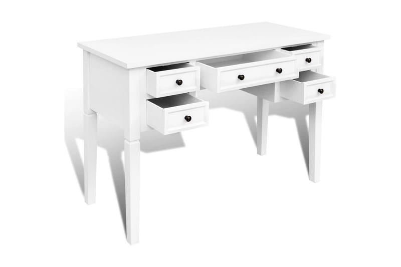 Skrivebord med 5 skuffer hvit - Hvit - Skrivebord - Databord & PC bord