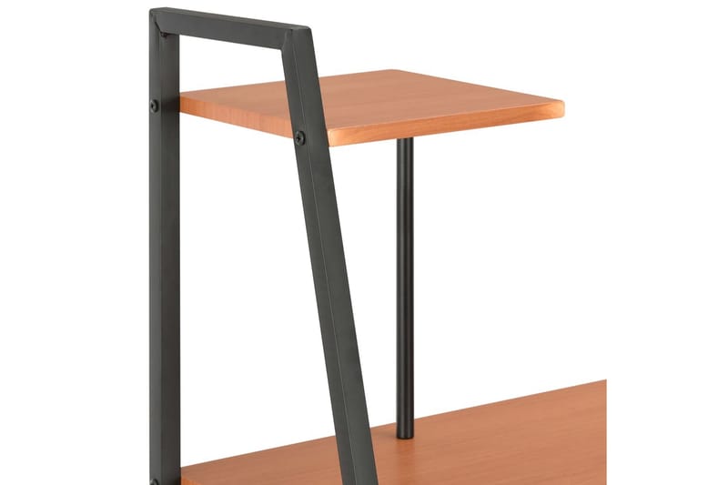 Skrivebord med hylle svart og brun 102x50x117 cm - Brun - Skrivebord - Databord & PC bord