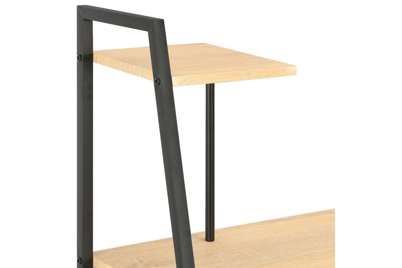 Skrivebord med hylle svart og eik 102x50x117 cm - Brun - Skrivebord - Databord & PC bord