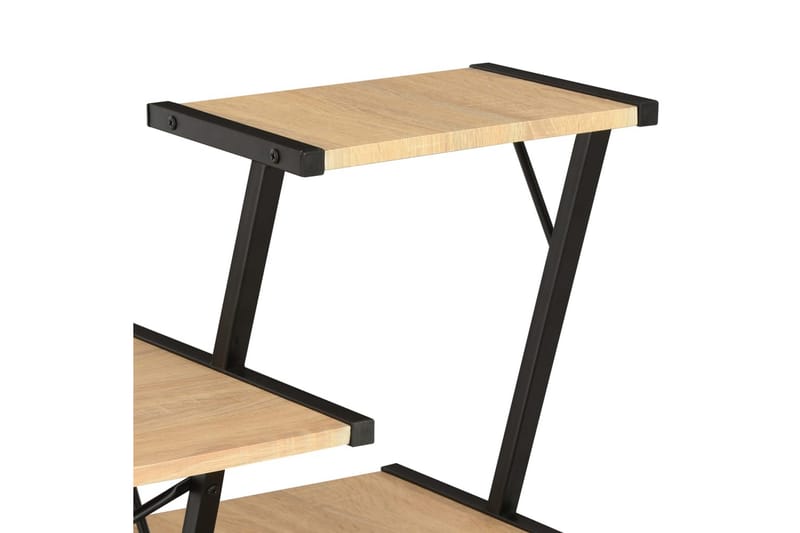 Skrivebord med hylle svart og eik 116x50x93 cm - Svart - Skrivebord - Databord & PC bord
