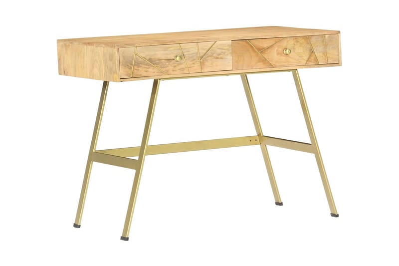Skrivebord med skuffer 100x55x75 cm heltre mango - Brun - Skrivebord - Databord & PC bord