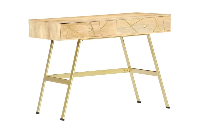 Skrivebord med skuffer 100x55x75 cm heltre mango - Brun - Skrivebord - Databord & PC bord
