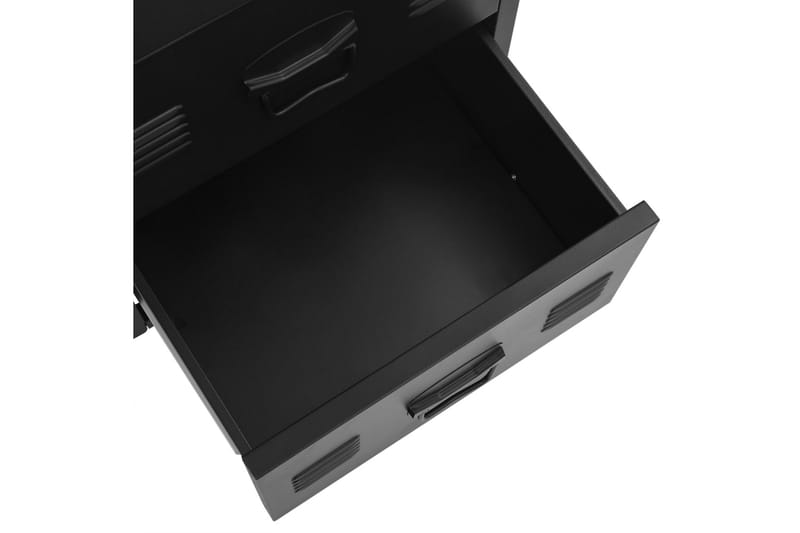 Skrivebord med skuffer industrielt svart 120x55x75 cm stål - Skrivebord - Databord & PC bord