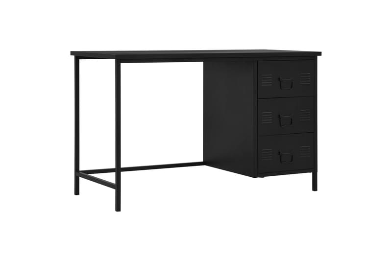 Skrivebord med skuffer industrielt svart 120x55x75 cm stål - Skrivebord - Databord & PC bord