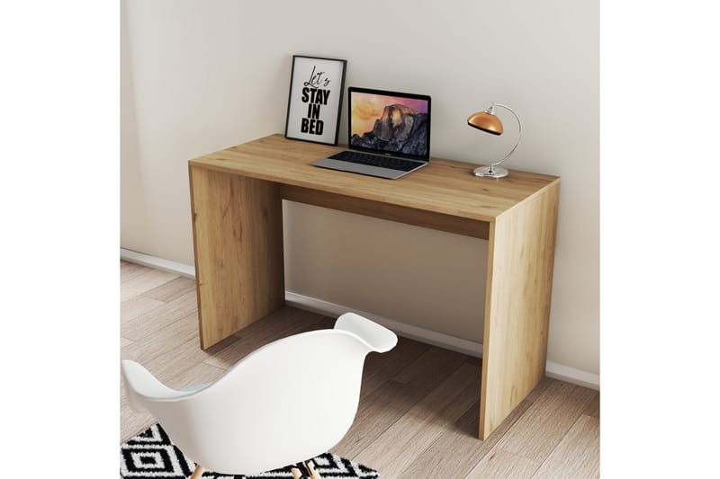 Skrivebord Mesjö 120x75x120 cm med oppbevaring - Eik - Skrivebord - Databord & PC bord