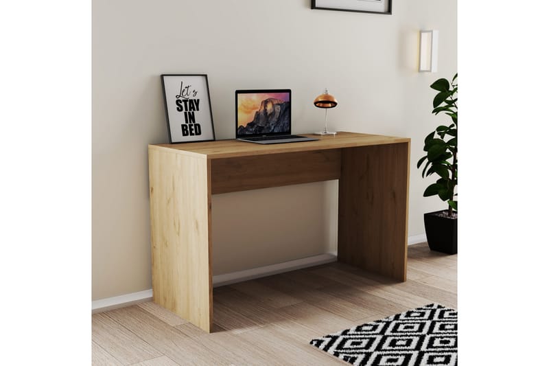 Skrivebord Mesjö 120x75x120 cm med oppbevaring - Eik - Skrivebord - Databord & PC bord