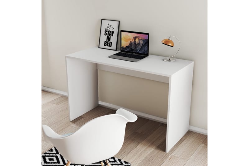 Skrivebord Mesjö 120x75x120 cm med oppbevaring - Hvit - Skrivebord - Databord & PC bord