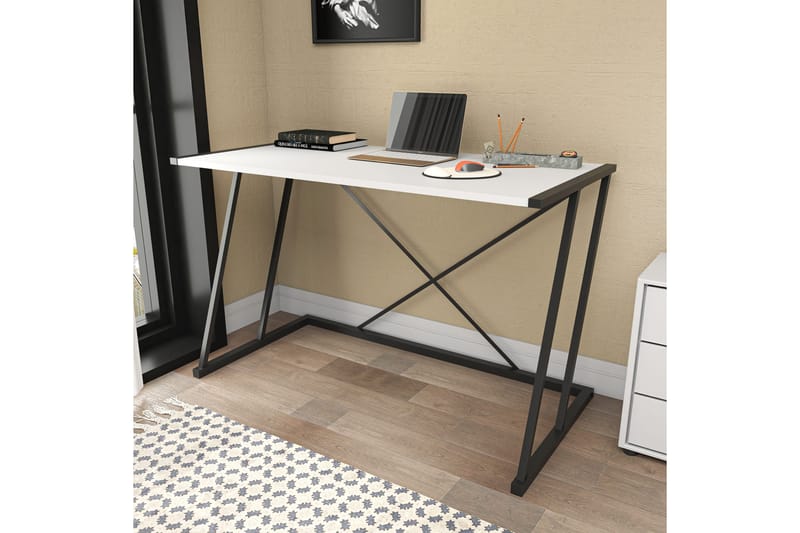 Skrivebord Oxaca 60x75x114 cm - Svart/Hvit - Skrivebord - Databord & PC bord