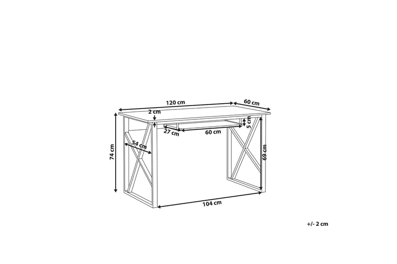 Skrivebord Quardon 120 cm - Mørket Tre/Svart - Skrivebord - Databord & PC bord