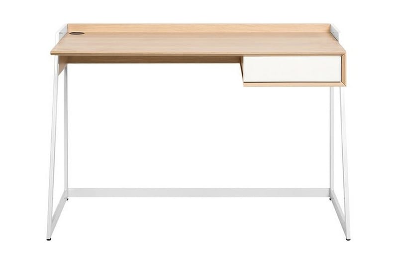 Skrivebord Quitoi 120 cm med Oppbevaringsskuff - Hvit/Lysebrun - Skrivebord - Databord & PC bord