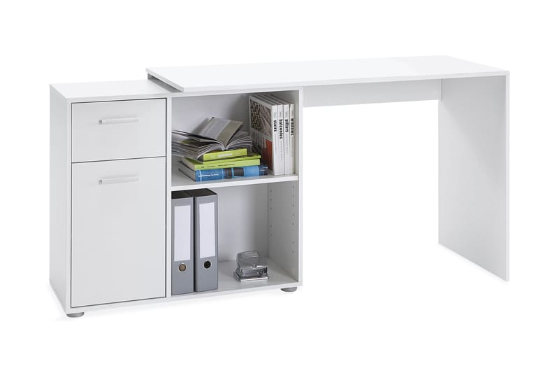 Skrivebord Russel 117 cm med Oppbevaring - Hvit - Skrivebord - Databord & PC bord