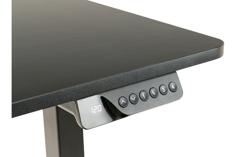 Skrivebord Salomi Hev og senk 120x120 cm - Sort - Skrivebord - Databord & PC bord - Hev og senkbart skrivebord