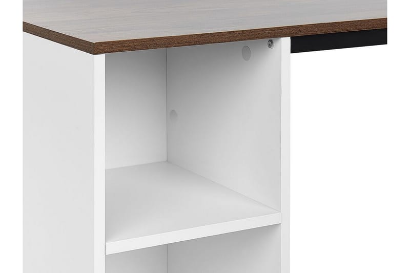 Skrivebord Silvelle 120 cm med Oppbevaring - Mørket Tre/Hvit - Skrivebord - Databord & PC bord