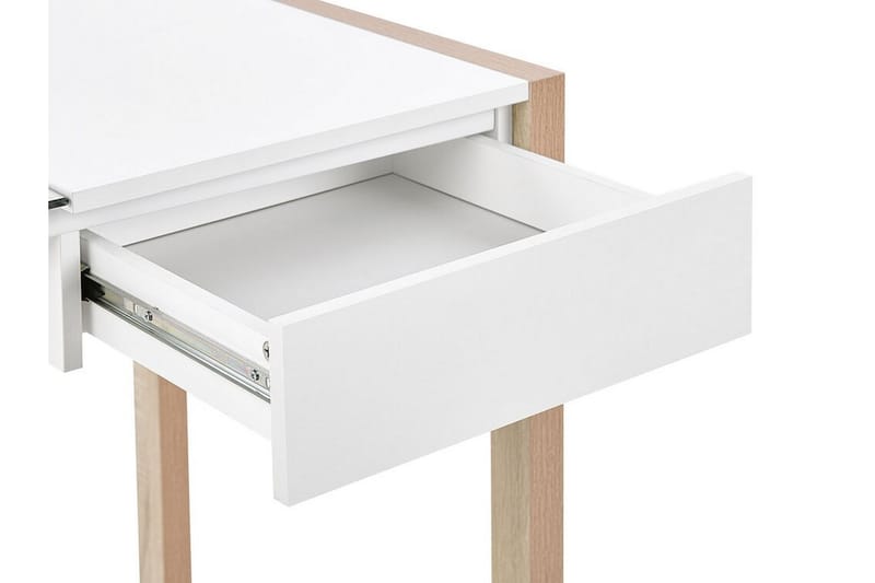 Skrivebord Skiatook 120 cm med Oppbevaringsskuff - Hvit/Lyst Tre - Skrivebord - Databord & PC bord