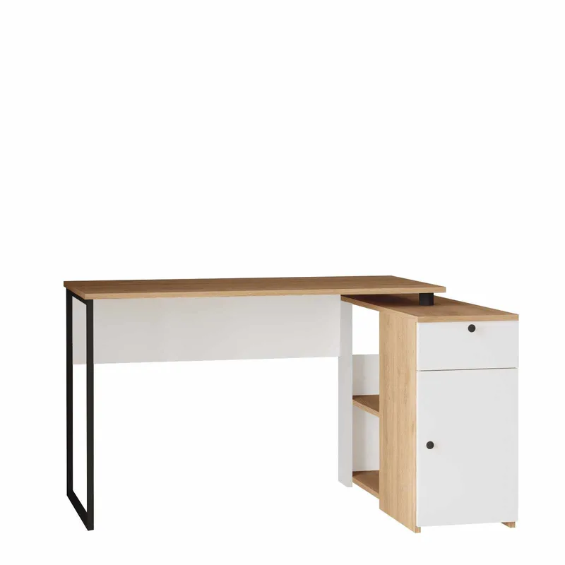 Skrivebord Skye Decor Cleo Shelf (129,8 x 70 x 90 cm) Natural White, Naturlig og hvit