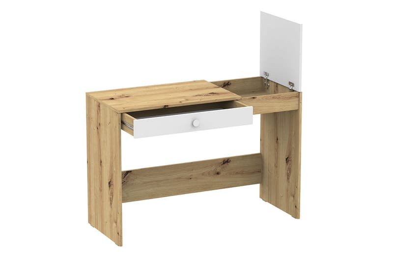 Skrivebord Staton 120 cm - Natur/Hvit/Grå - Skrivebord - Databord & PC bord