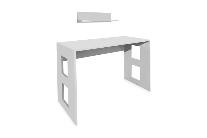 Skrivebord Tessie 90 cm med Oppbevaring Vegghylle - Hvit - Skrivebord - Databord & PC bord