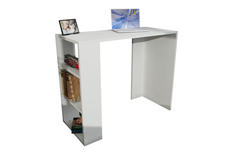 Skrivebord Tessie 90 cm med Oppbevaringshylle - Hvit - Skrivebord - Databord & PC bord