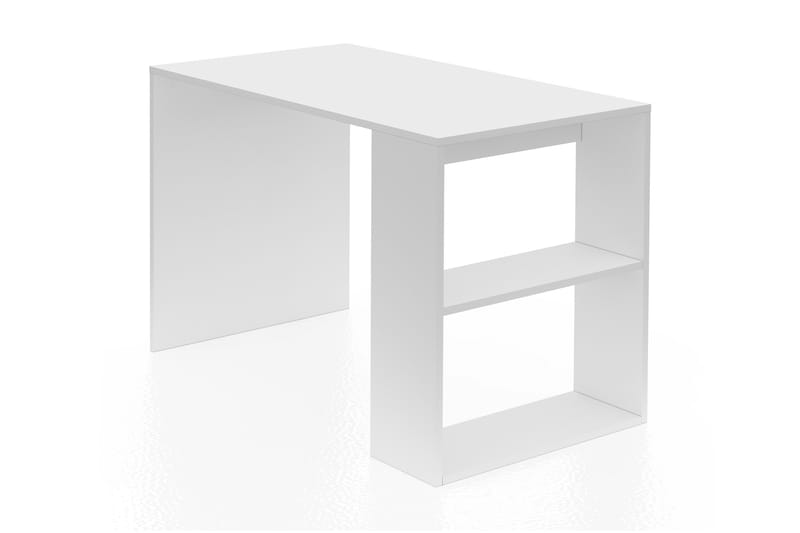 Skrivebord Torrbo 112 cm med Oppbevaringshyller - Hvit - Skrivebord - Databord & PC bord