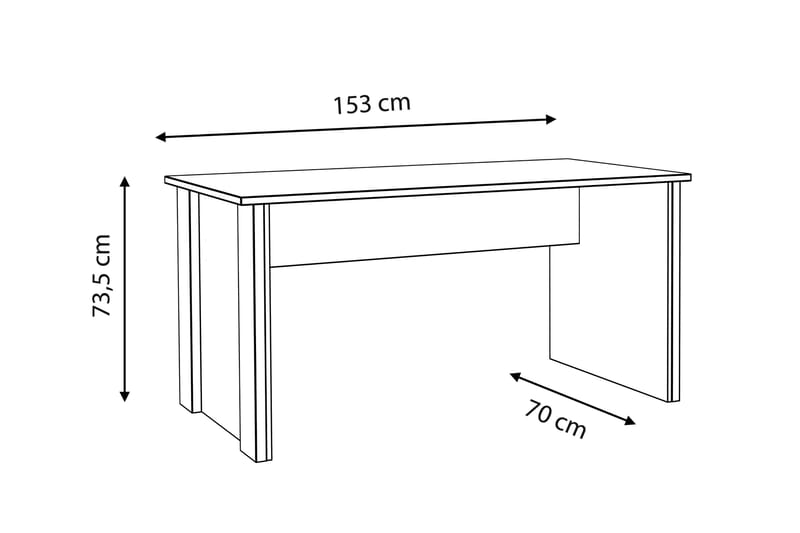 Skrivebord Trevorton 153 cm - Brun / Grå - Skrivebord - Databord & PC bord