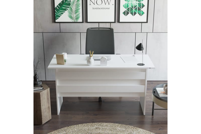 Skrivebord Tully 140 cm - Hvit - Møbler - Bord - Kontorbord - Skrivebord