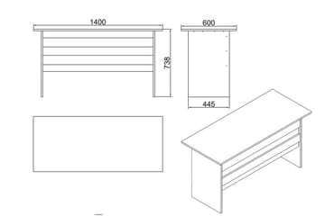Skrivebord Tully 140 cm - Hvit - Møbler - Bord - Kontorbord - Skrivebord