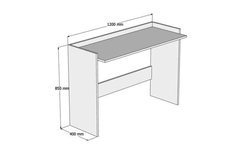 Skrivebord Tyrsberget 120 cm - Hvit - Skrivebord - Databord & PC bord